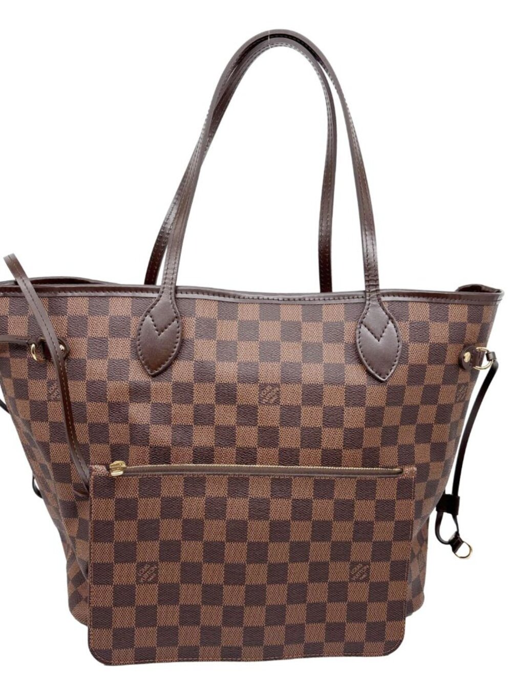 Louis Vuitton Neverfull MM Damier Ebene Tote Bag Brown